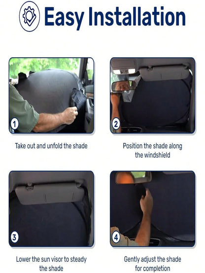 2025 Car Windshield Sun Shade, Foldable Windshield Cover, Blocks UV Rays, Keeps Vehicle Cool, Suitable For Cars & SUVs