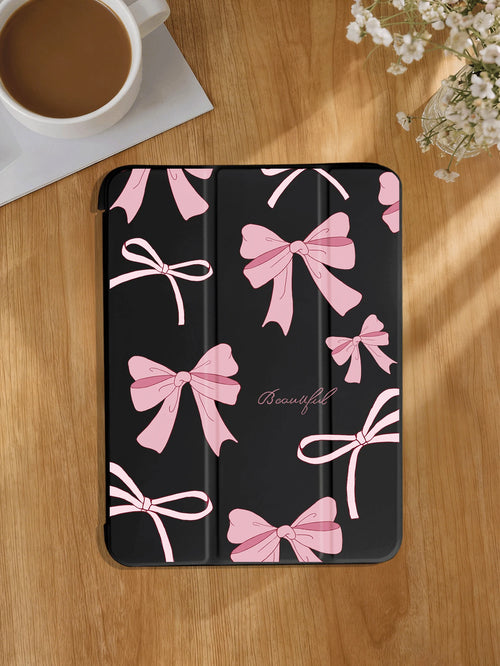 2025 Minimalist Bowknot Pattern Tablet Protective Case, Compatible With Ipad 7/8/9/10th Gen/Pro 12.9/Pro 11/11th Gen(A16), Galaxy Tab S6 Lite/Galaxy Tab A11+ 2025, Provides Soft Shock-Proof Protection