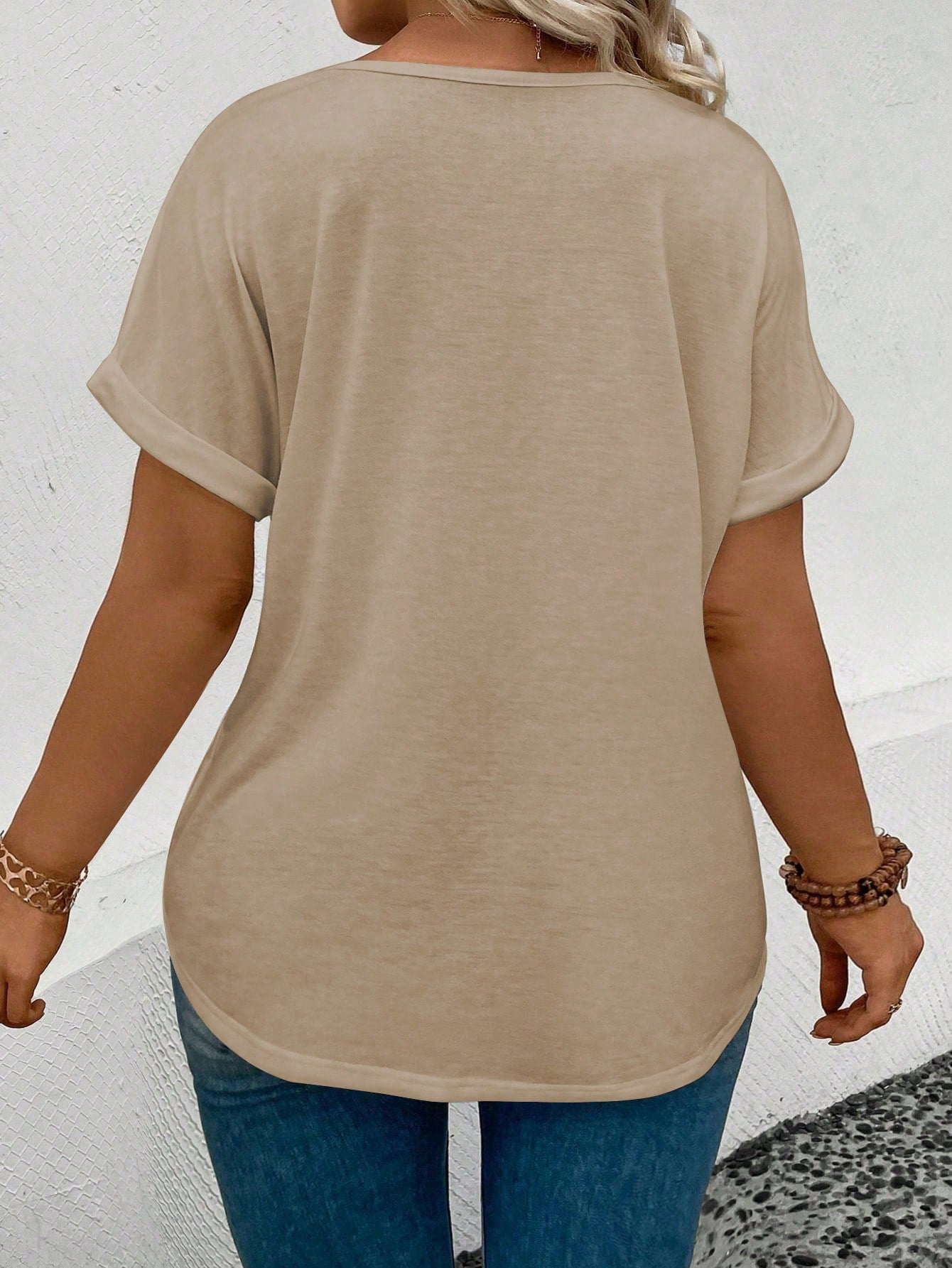 2025 New Arrival Women's Casual Leopard Print V-Neck Loose Short Sleeve T-Shirt