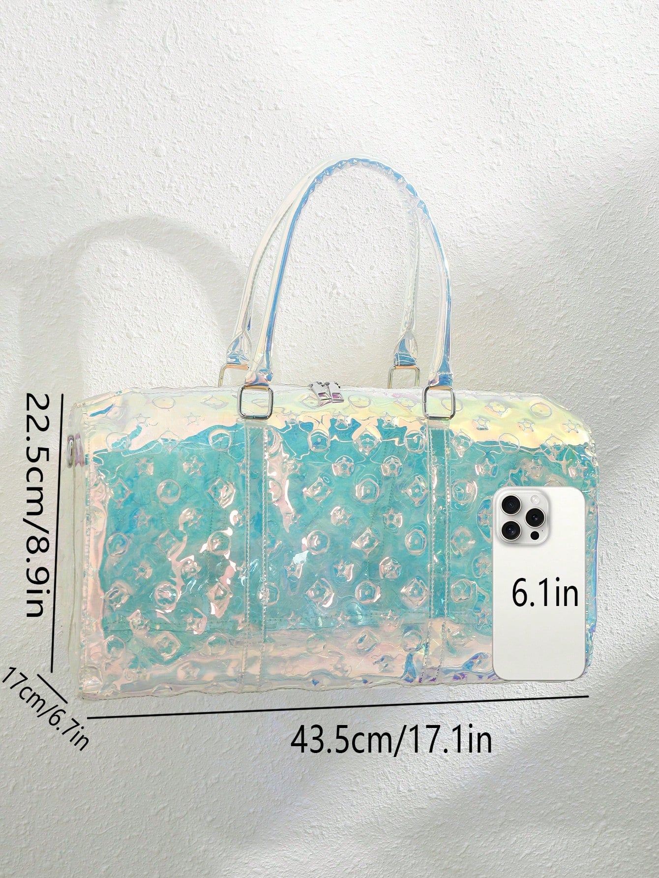 2025 New PVC Holographic Jelly Travel Bag, Large Capacity Gym Sports Luggage Bag, Fashionable Business Trip Bag, Waterproof Durable Storage Bag, Unisex