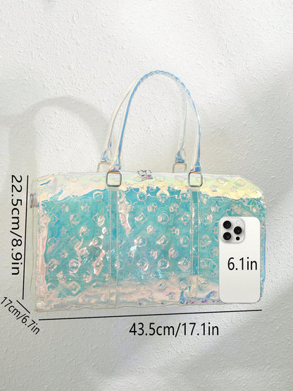 2025 New PVC Holographic Jelly Travel Bag, Large Capacity Gym Sports Luggage Bag, Fashionable Business Trip Bag, Waterproof Durable Storage Bag, Unisex