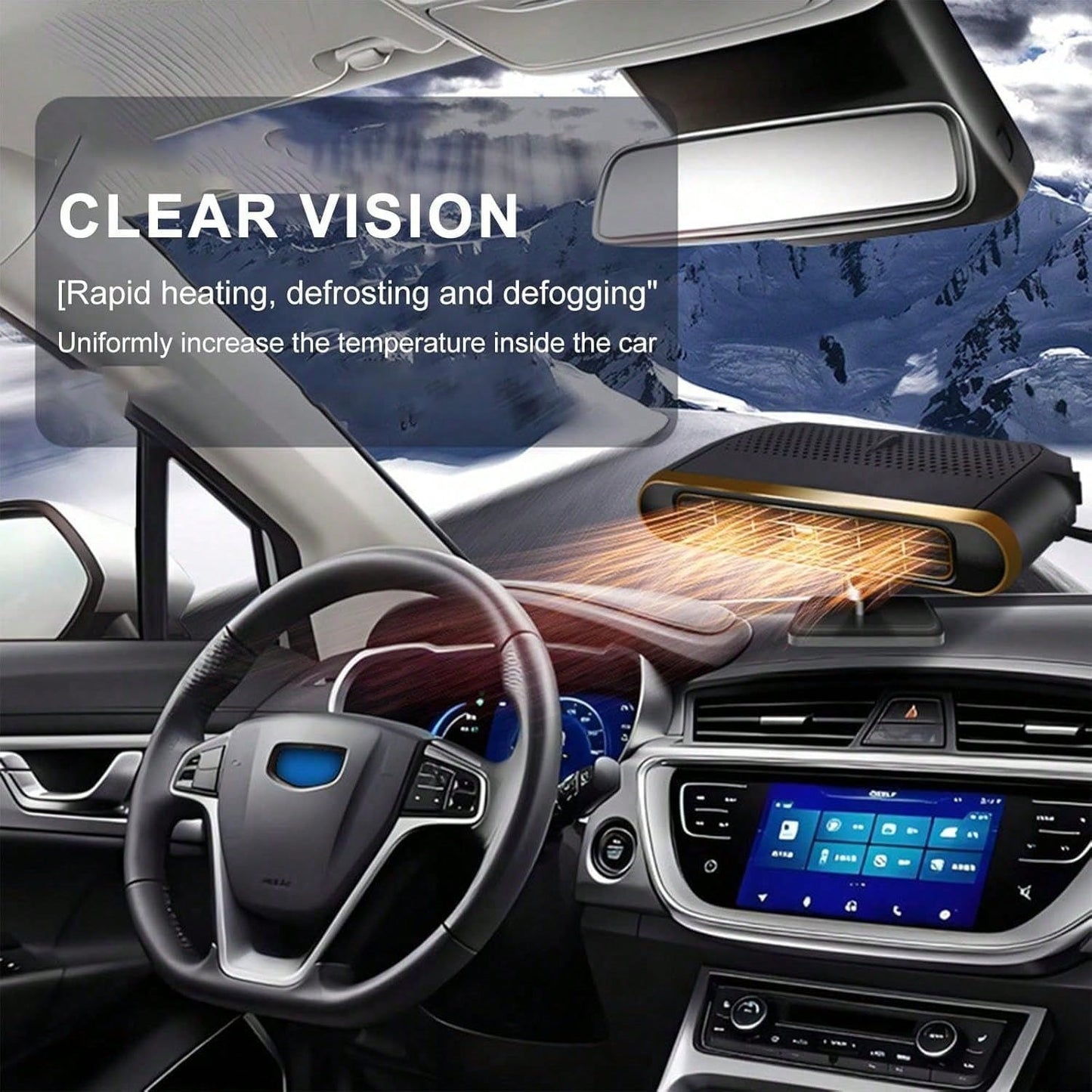 2025 Space 12V Vehicle Heater, 2 In1 Fast Heating Car Warmer & Windshield Defroster, Winter Essential Automobile Heating Device For Car, RV, SUV & Cold Weather Driving