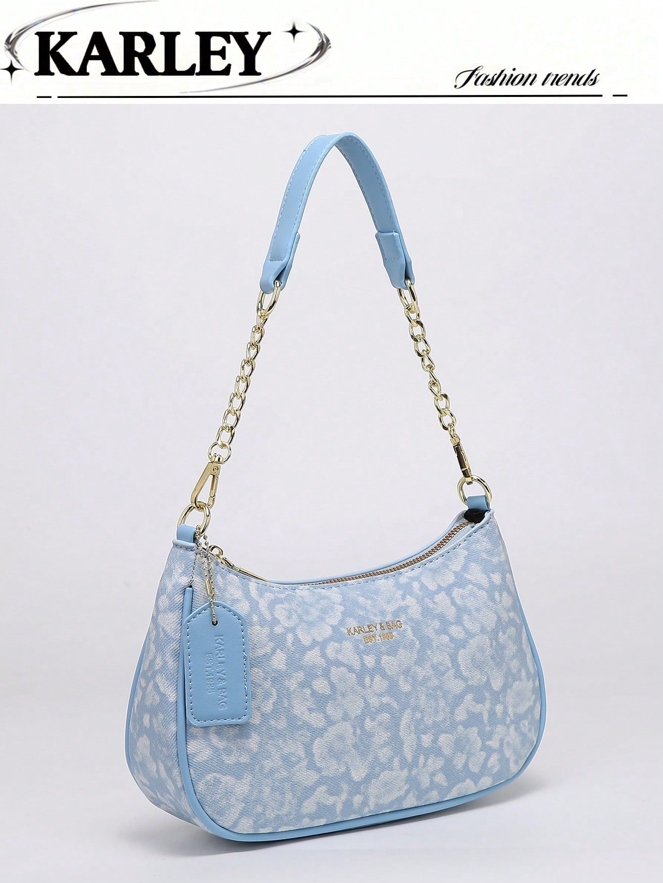 2026 New Fashion Classic Versatile Letter Graphic Design Solid Color PU Leather Crescent Shoulder/Underarm Bag, Stylish Printed Bag, Y2K Shoulder/Underarm Bag, Suitable For Shopping, Can Be Handheld O
