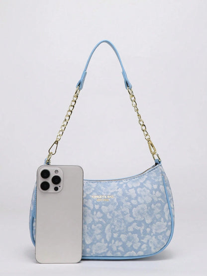 2026 New Fashion Classic Versatile Letter Graphic Design Solid Color PU Leather Crescent Shoulder/Underarm Bag, Stylish Printed Bag, Y2K Shoulder/Underarm Bag, Suitable For Shopping, Can Be Handheld O