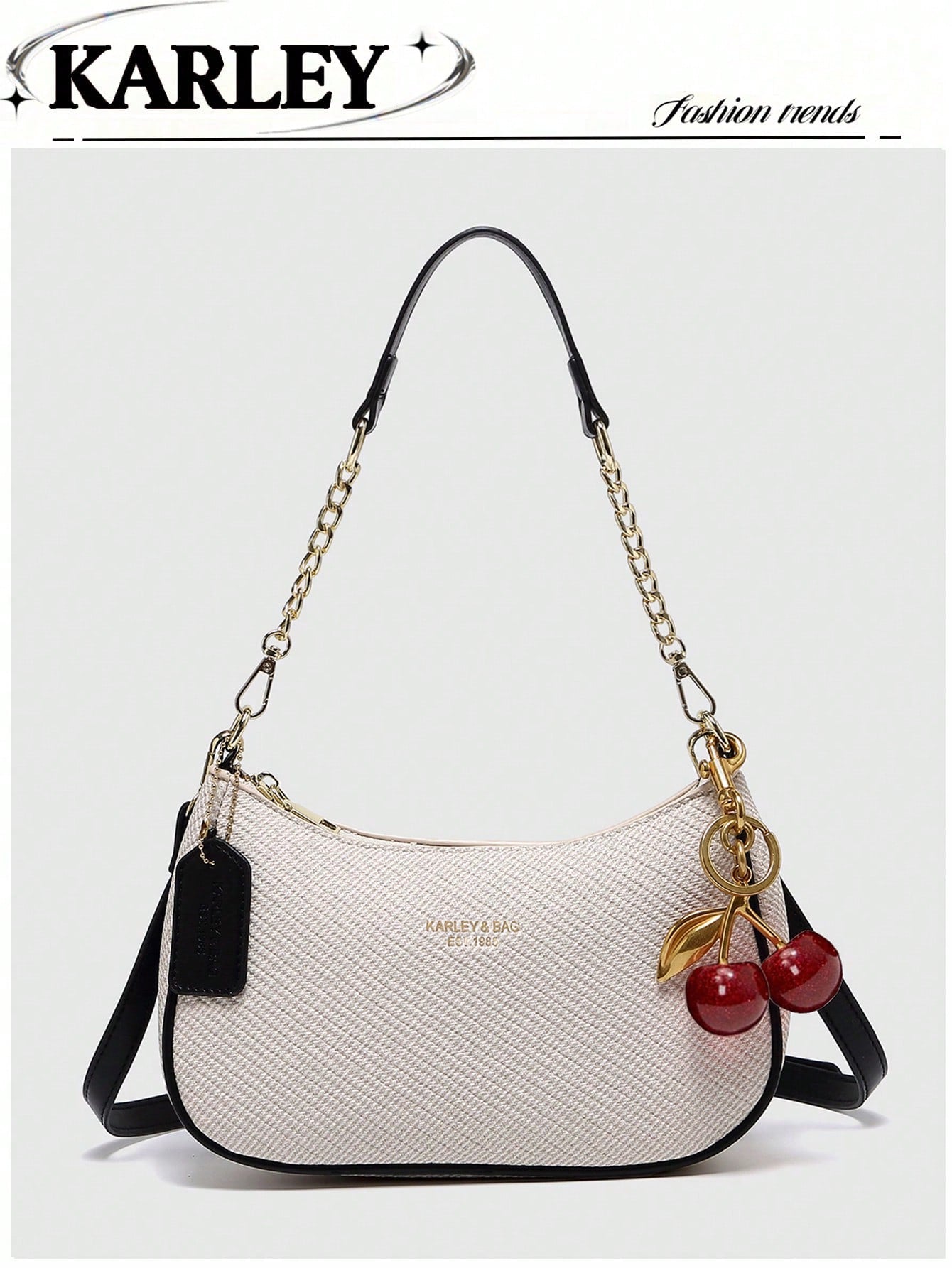 2026 New Fashion Classic Versatile Letter Graphic Design Solid Color PU Leather Crescent Shoulder/Underarm Bag, Stylish Printed Bag, Y2K Shoulder/Underarm Bag, Suitable For Shopping, Can Be Handheld O