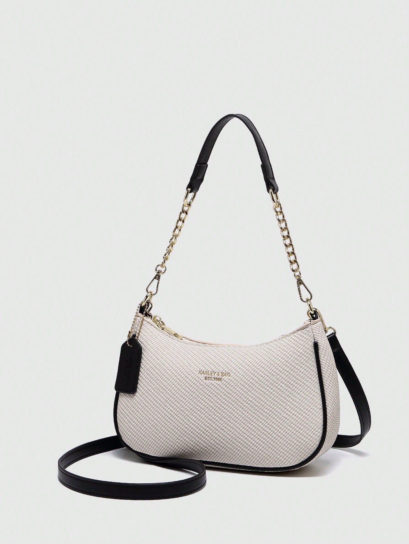 2026 New Fashion Classic Versatile Letter Graphic Design Solid Color PU Leather Crescent Shoulder/Underarm Bag, Stylish Printed Bag, Y2K Shoulder/Underarm Bag, Suitable For Shopping, Can Be Handheld O