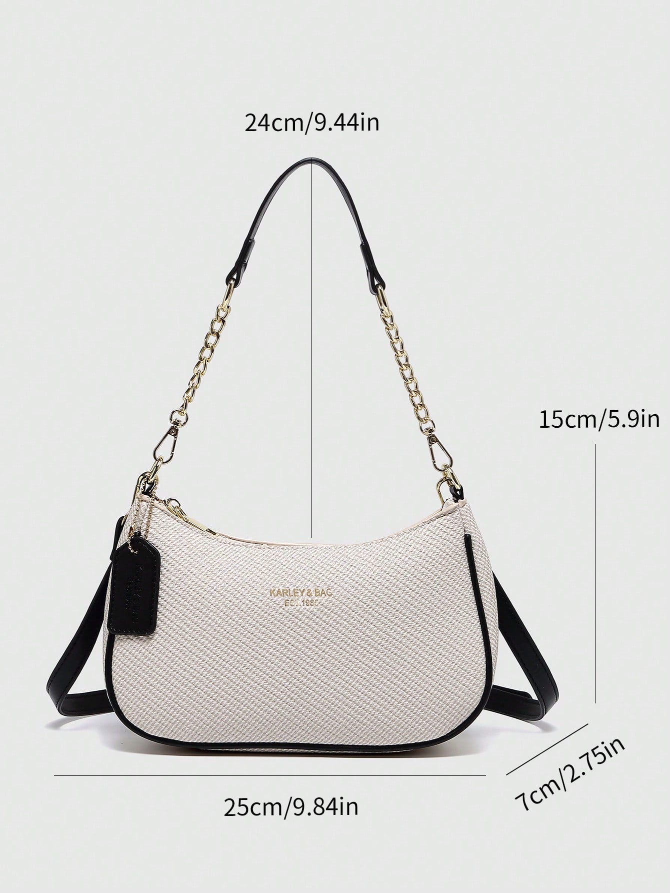 2026 New Fashion Classic Versatile Letter Graphic Design Solid Color PU Leather Crescent Shoulder/Underarm Bag, Stylish Printed Bag, Y2K Shoulder/Underarm Bag, Suitable For Shopping, Can Be Handheld O