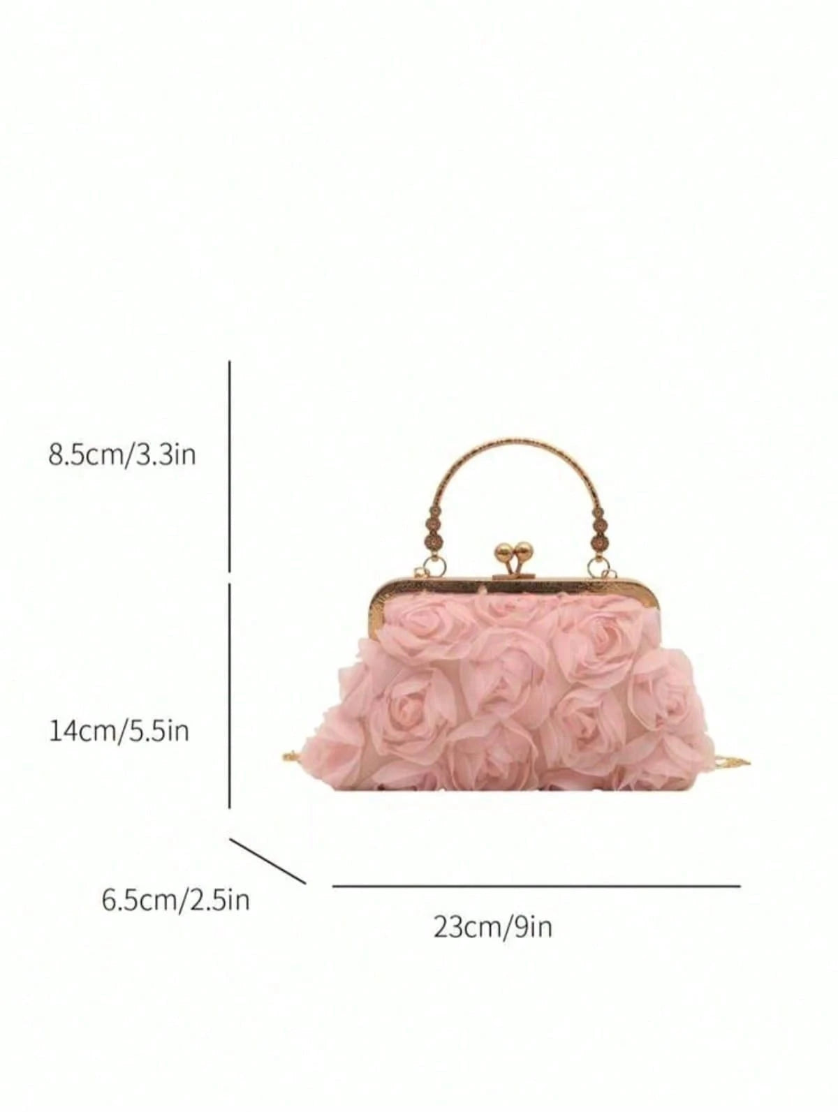 2026 New Floral Chain Clutch Bag, Fashion Women Party Purse, Handbag, Shoulder Bag, Cross-Body Bag, Solid Color [Floral Pattern Randomly Placed]