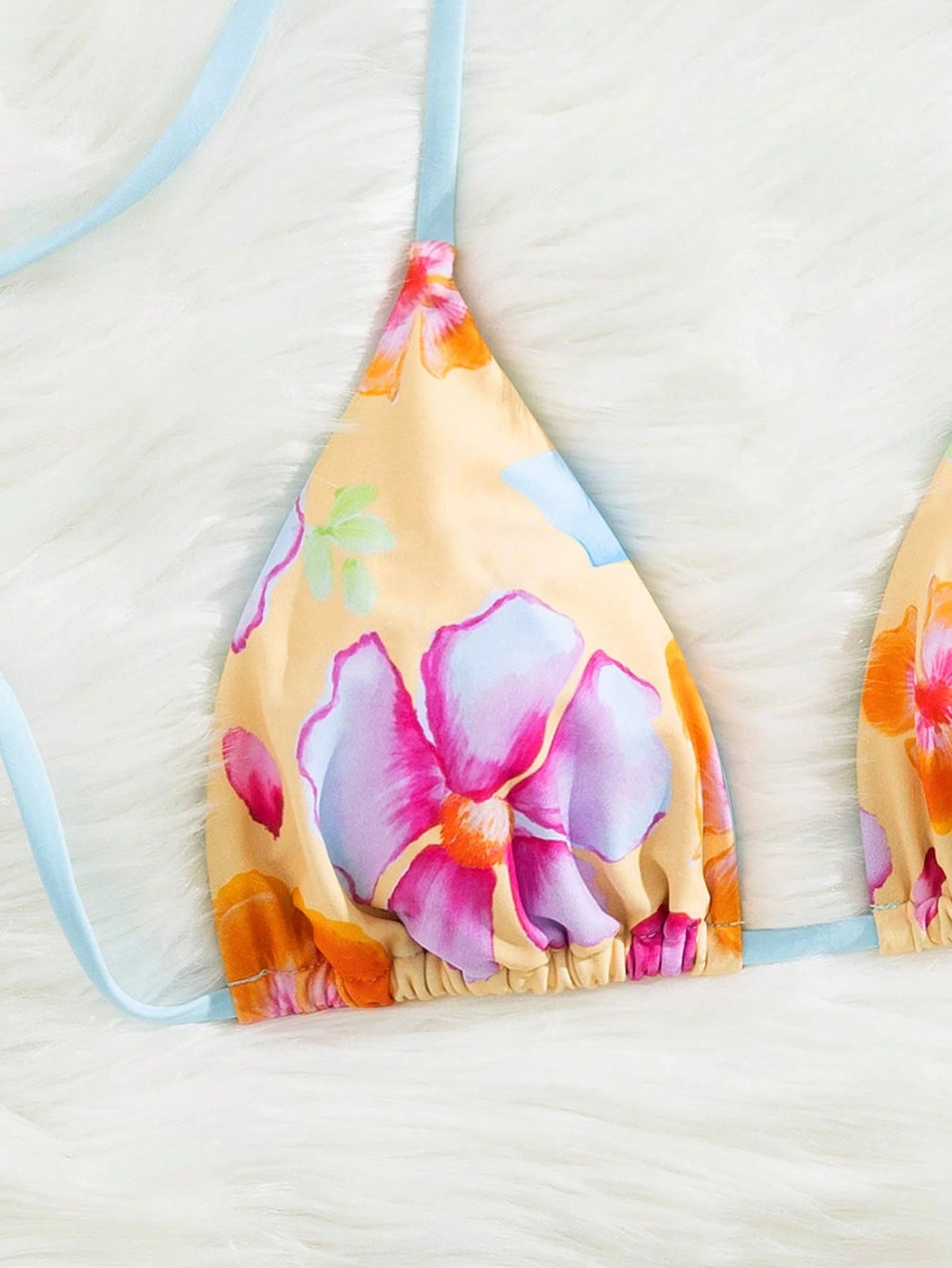 2026 New Tropical Floral Print Bikini Set, Spaghetti Strap Triangle Top Two Pieces Swimwear, Sexy Beach Holiday Swimwear, Suitable For Vacation, Swimming And Sports, Ideal For Spring/Summer 2026 Holid