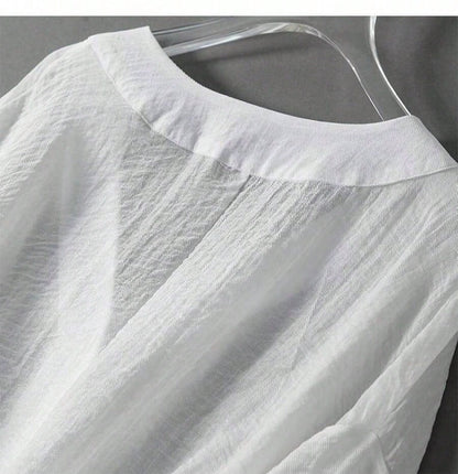 2026 Women's Loose-Fit Lightweight Long-Sleeve Shirt: 100%, Slightly Sheer Design, Slim-Fit Cut,, Casual Style, Youthful-Looking Long-Sleeve Shirt,Bre