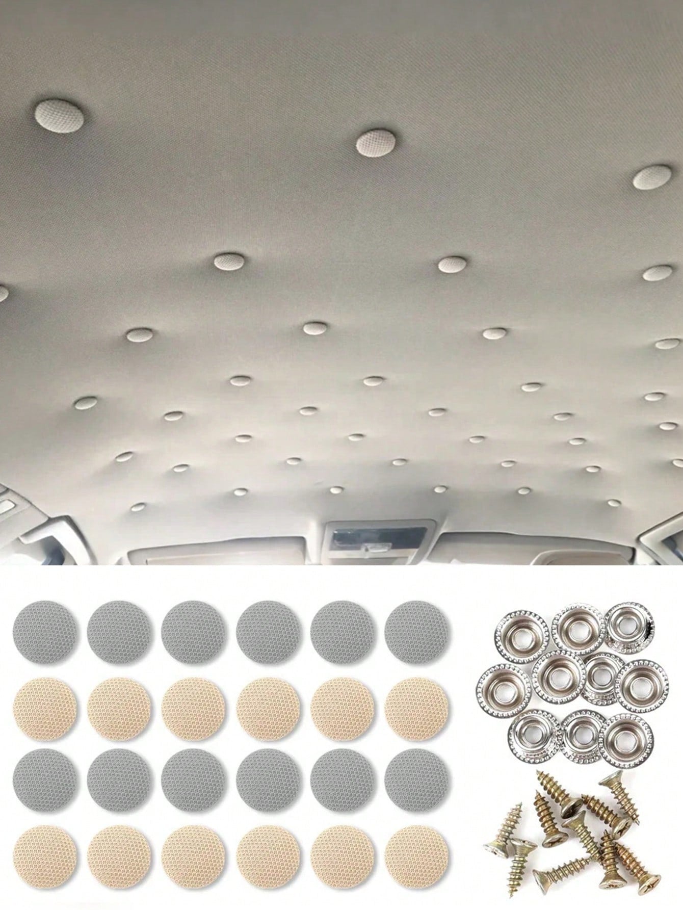 20Pcs Car Headliner Repair Clips – For Fixing Sagging Headliner Fabric, No Drilling Required, Easy Install Buttons Nails Free, Suitable For Velvet Or Fabric Interior, Universal Fit All Car Models,, P