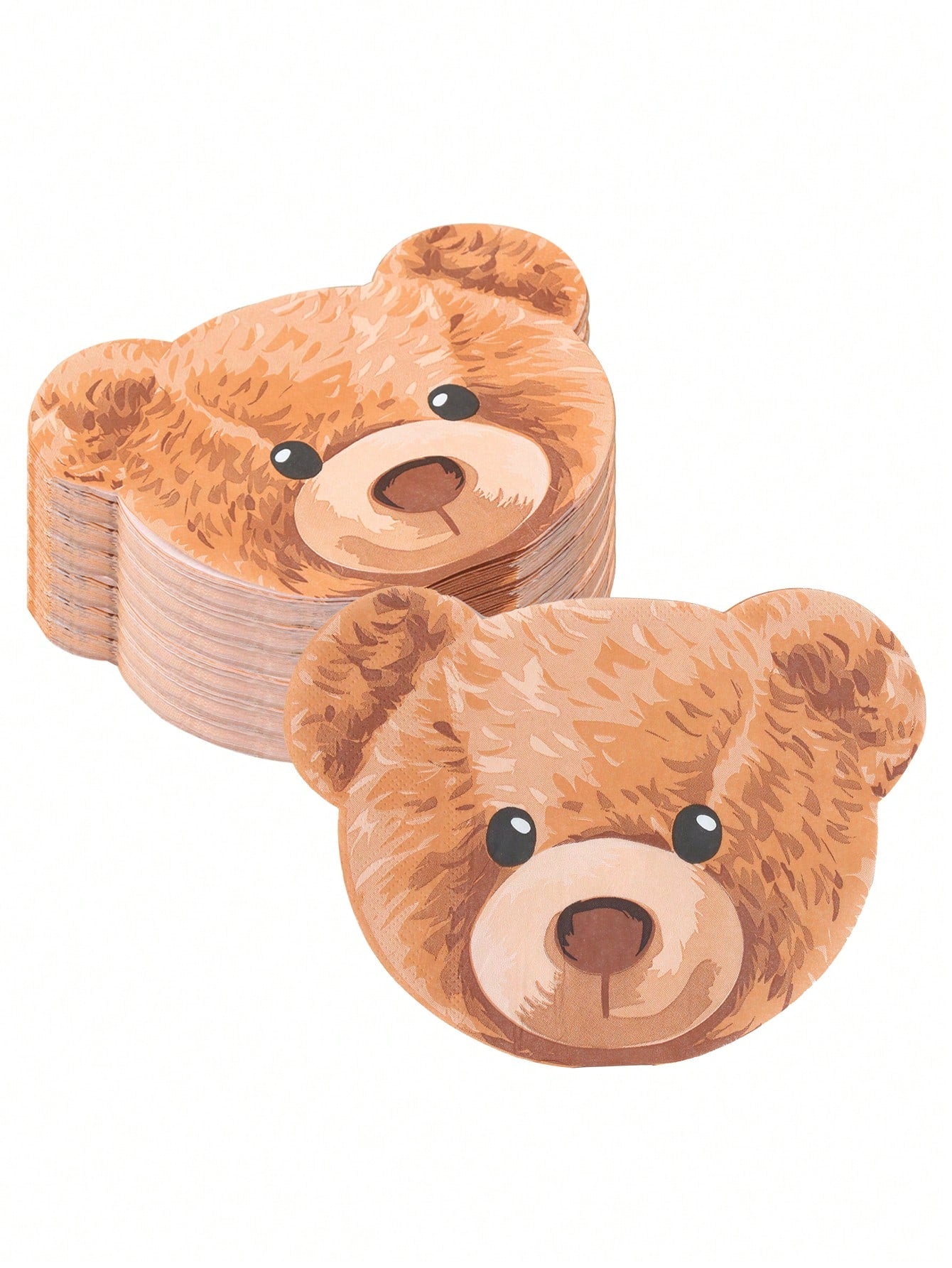 20pcs Teddy Bear Shaped Tissue Paper, Teddy Bear Head Shaped Disposable Tissue Paper, Teddy Bear Themed Birthday Party, Birthday Party Supplies, Tissue Paper, Tableware, Bridal Shower Decor, Baby Show