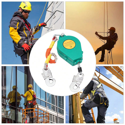 23ft Self Retracting Lifeline, 330 LBS Fall Arrester Fall Protection Device With Alloy Steel Hook & Steel Wire Rope For Working High Above The Ground, Engineering Construction, Electrical Maintenance