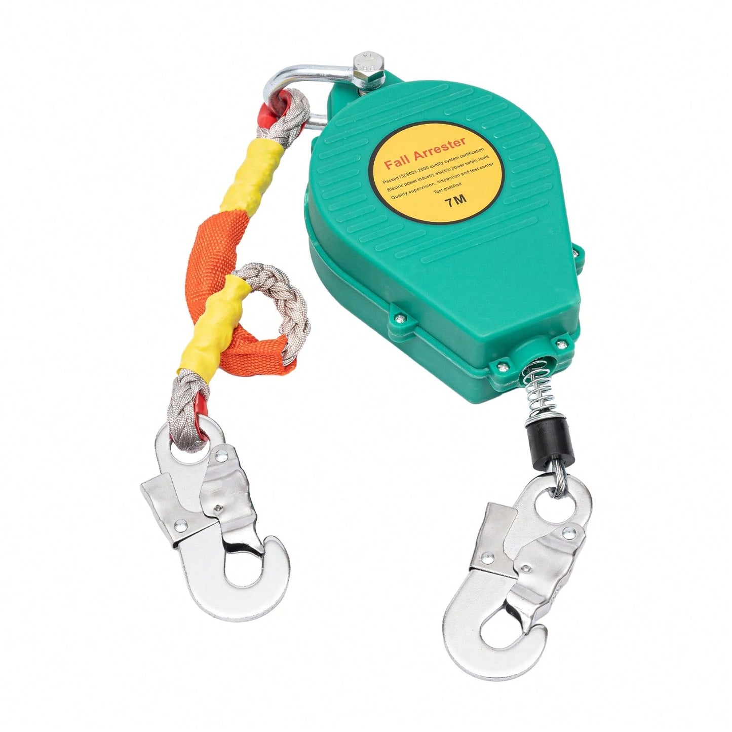 23ft Self Retracting Lifeline, 330 LBS Fall Arrester Fall Protection Device With Alloy Steel Hook & Steel Wire Rope For Working High Above The Ground, Engineering Construction, Electrical Maintenance