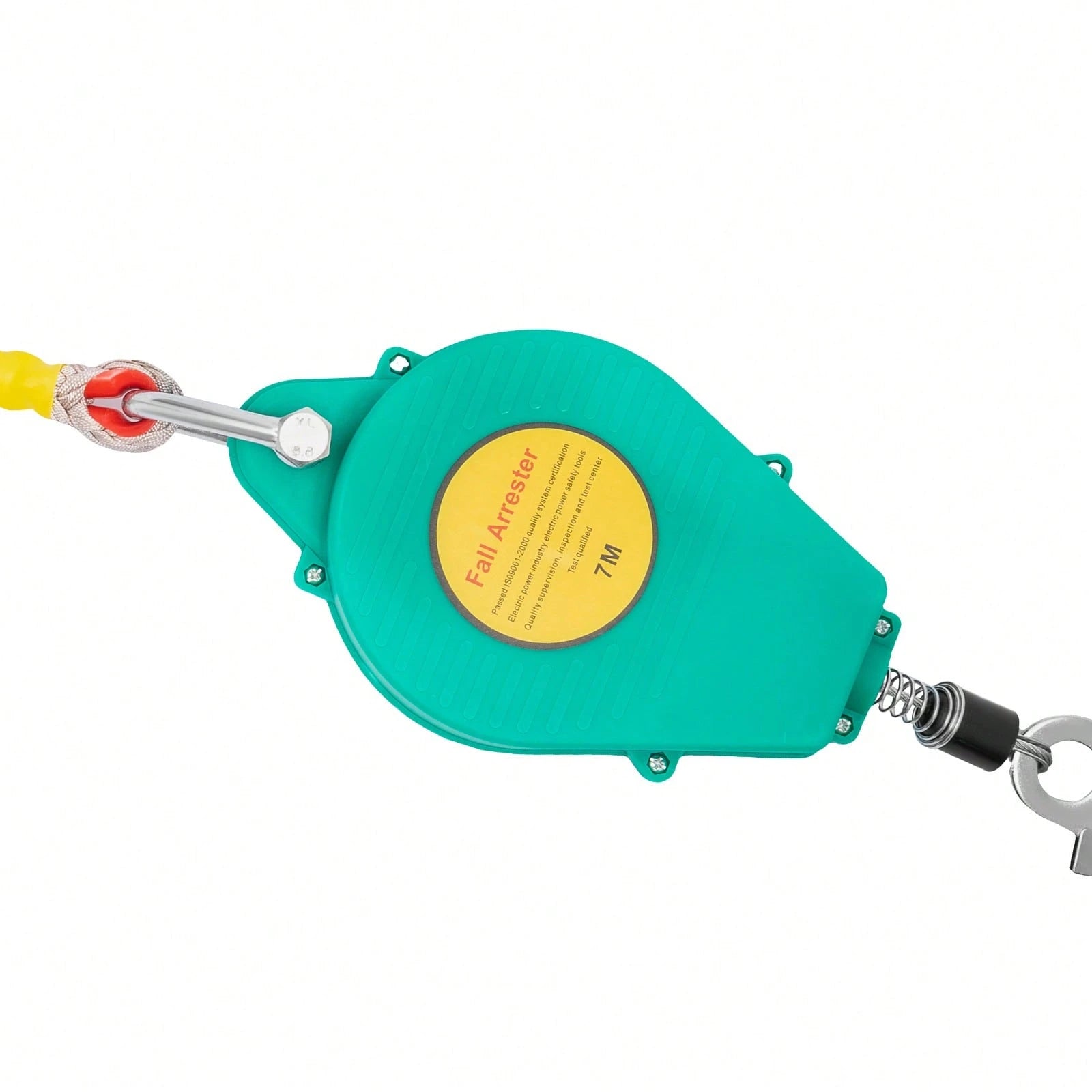 23ft Self Retracting Lifeline, 330 LBS Fall Arrester Fall Protection Device With Alloy Steel Hook & Steel Wire Rope For Working High Above The Ground, Engineering Construction, Electrical Maintenance