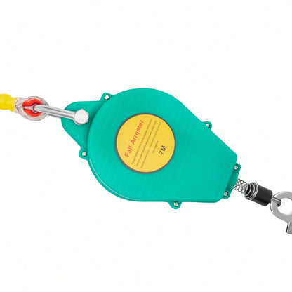 23ft Self Retracting Lifeline, 330 LBS Fall Arrester Fall Protection Device With Alloy Steel Hook & Steel Wire Rope For Working High Above The Ground, Engineering Construction, Electrical Maintenance