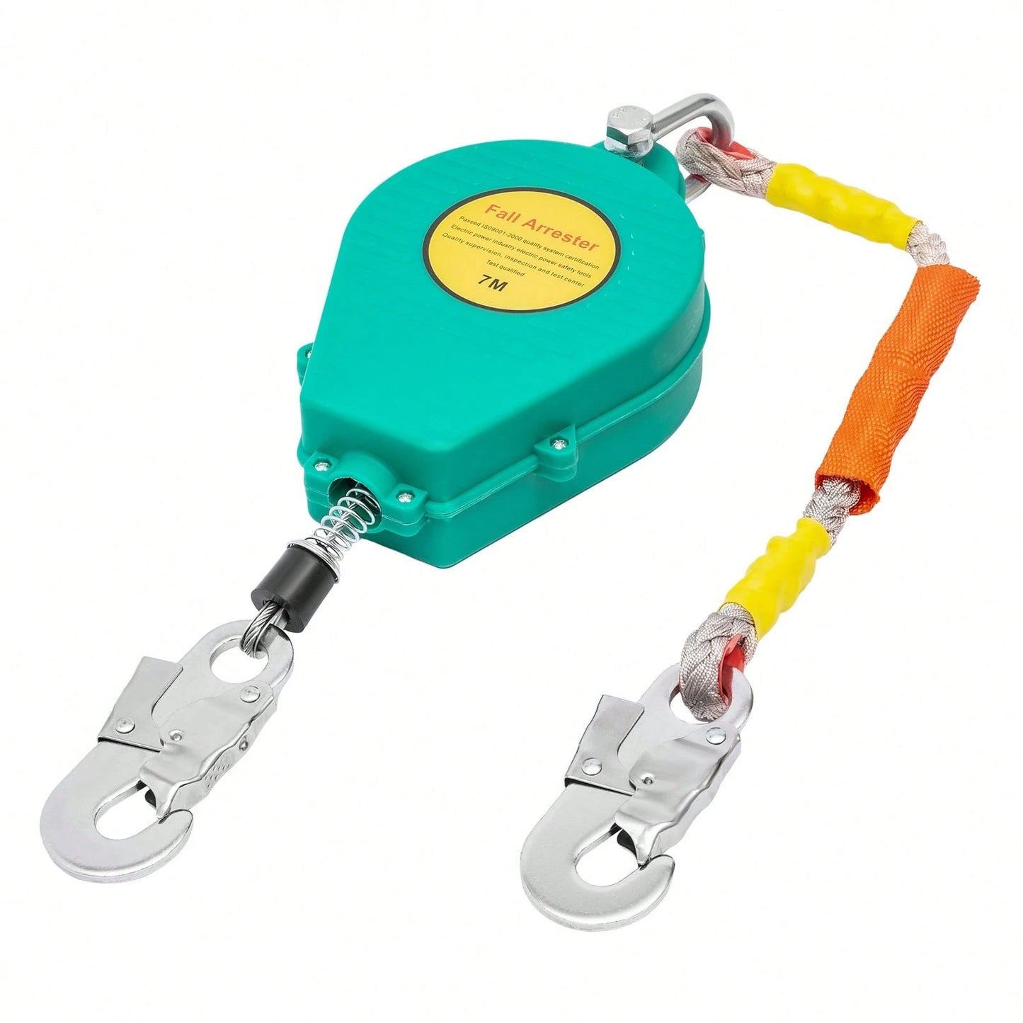 23ft Self Retracting Lifeline, 330 LBS Fall Arrester Fall Protection Device With Alloy Steel Hook & Steel Wire Rope For Working High Above The Ground, Engineering Construction, Electrical Maintenance