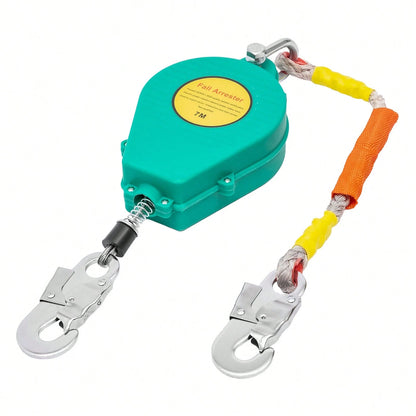 23ft Self Retracting Lifeline, 330 LBS Fall Arrester Fall Protection Device With Alloy Steel Hook & Steel Wire Rope For Working High Above The Ground, Engineering Construction, Electrical Maintenance