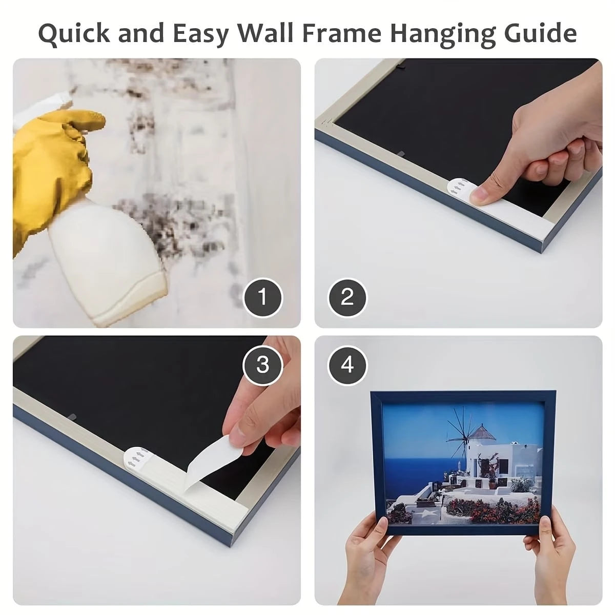 24-Pack Large Picture Hanging Strips- No-Tool Damage-Free Wall Hooks, Strong Adhesive White Tape For Home & Office Decor, Easy Installation On Smooth Surfaces, Toolfree Hanging| Refined Design| Nor