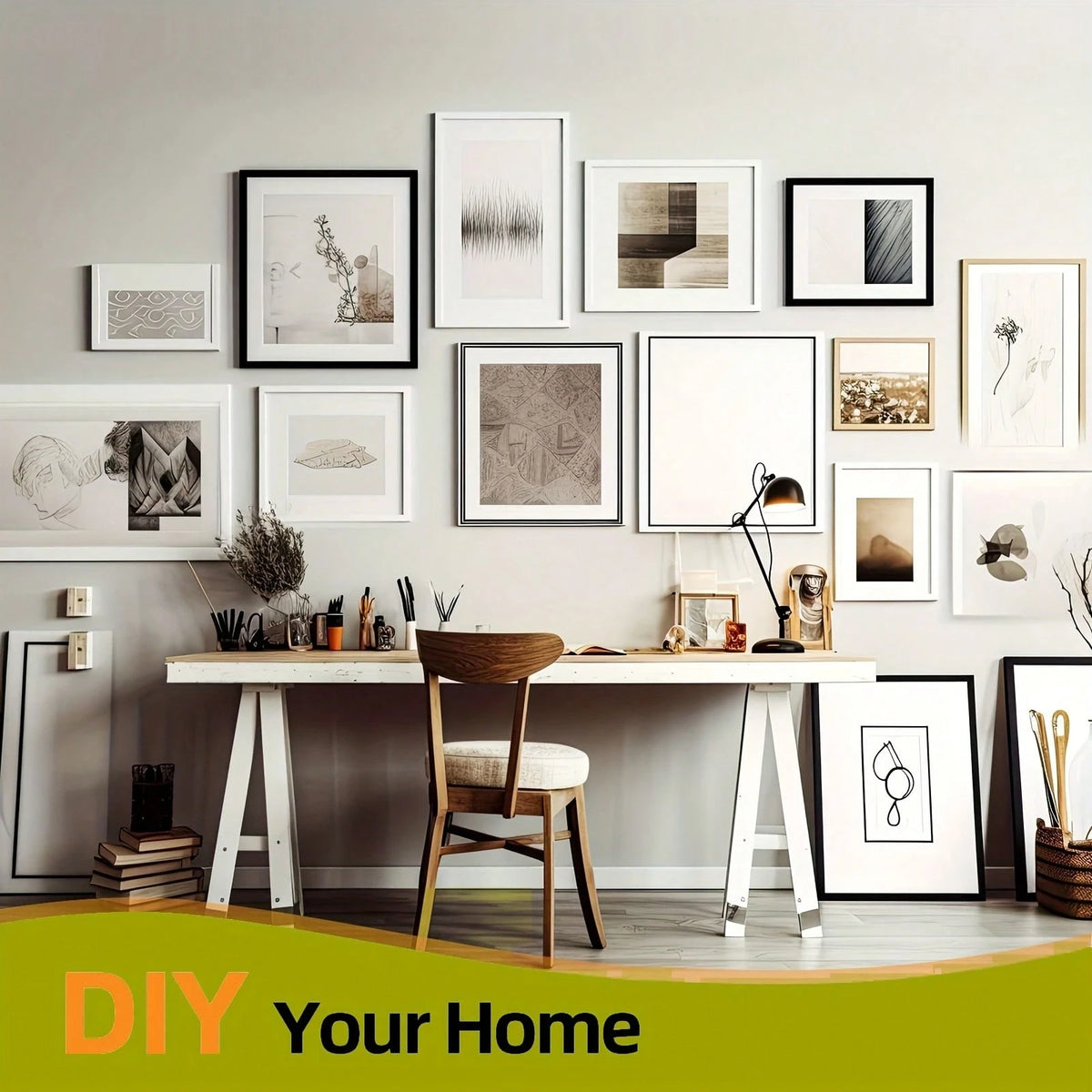 24-Pack Large Picture Hanging Strips- No-Tool Damage-Free Wall Hooks, Strong Adhesive White Tape For Home & Office Decor, Easy Installation On Smooth Surfaces, Toolfree Hanging| Refined Design| Nor