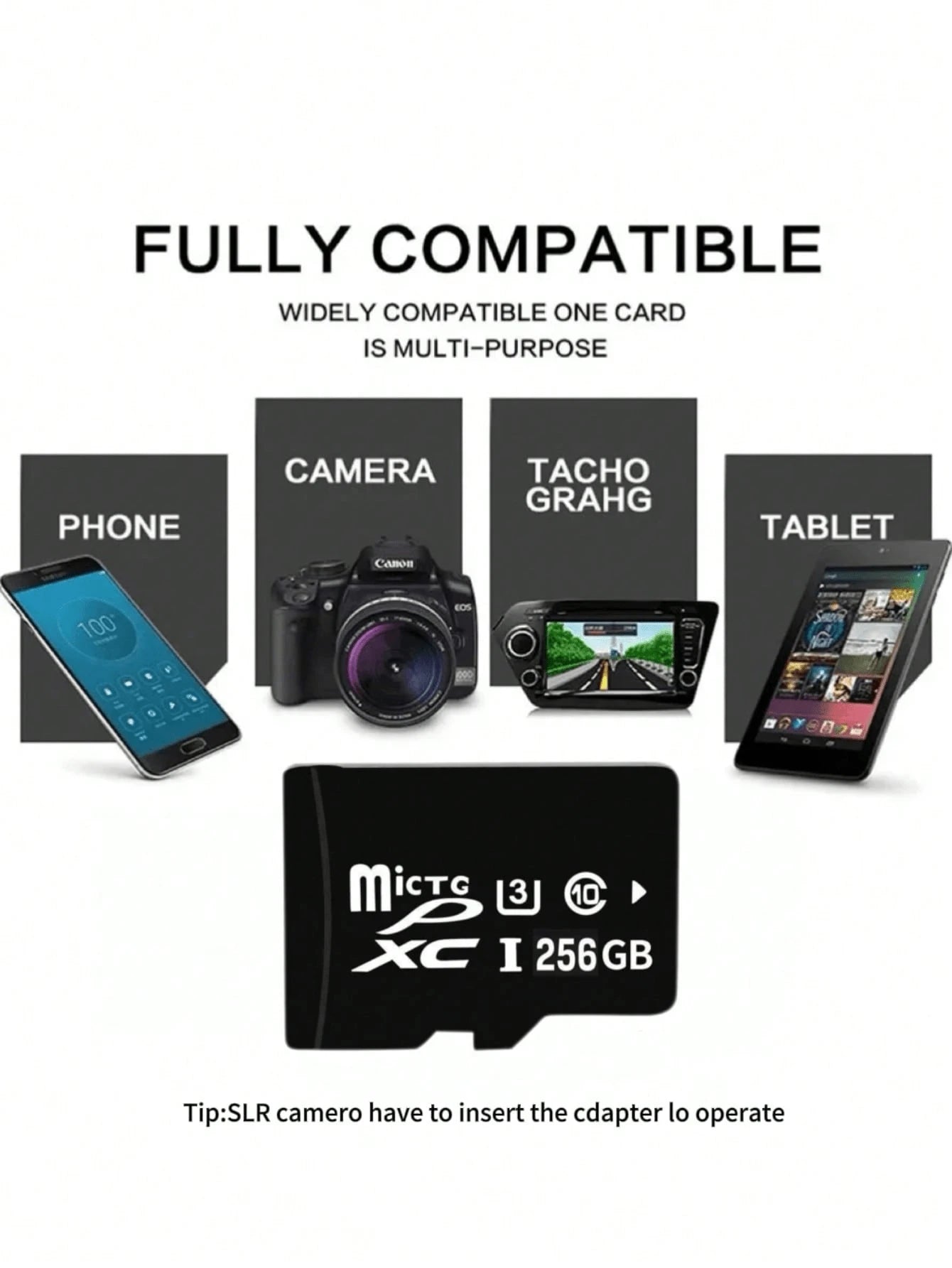 256GB TF Memory Card, High Speed Storage Expansion Card Suitable For Surveillance, Phones, MP3 Players, Cameras