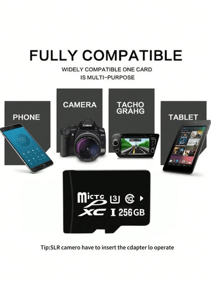 256GB TF Memory Card, High Speed Storage Expansion Card Suitable For Surveillance, Phones, MP3 Players, Cameras