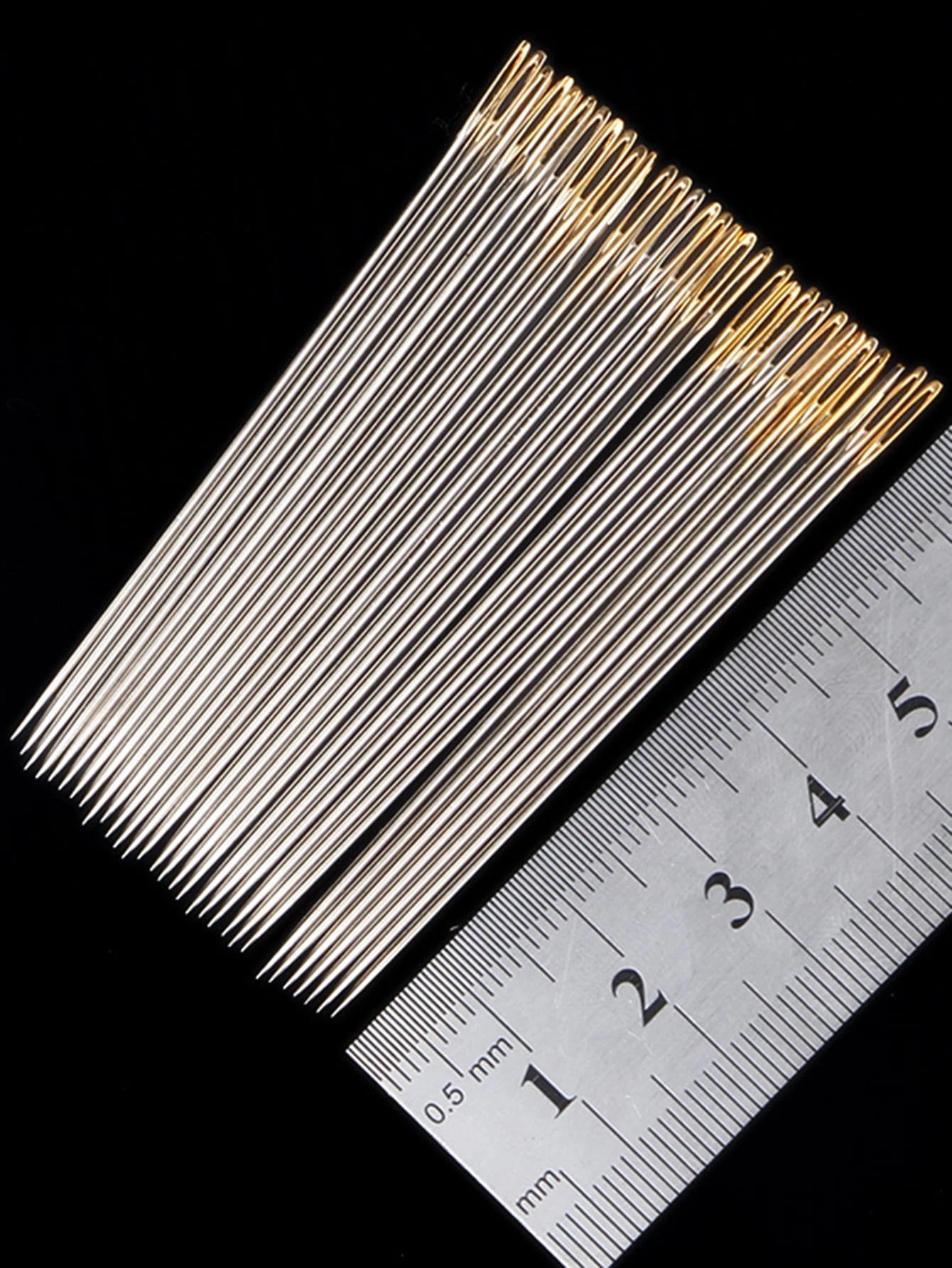 25pcs Gold Tail Big Eye Hand Sewing Needles