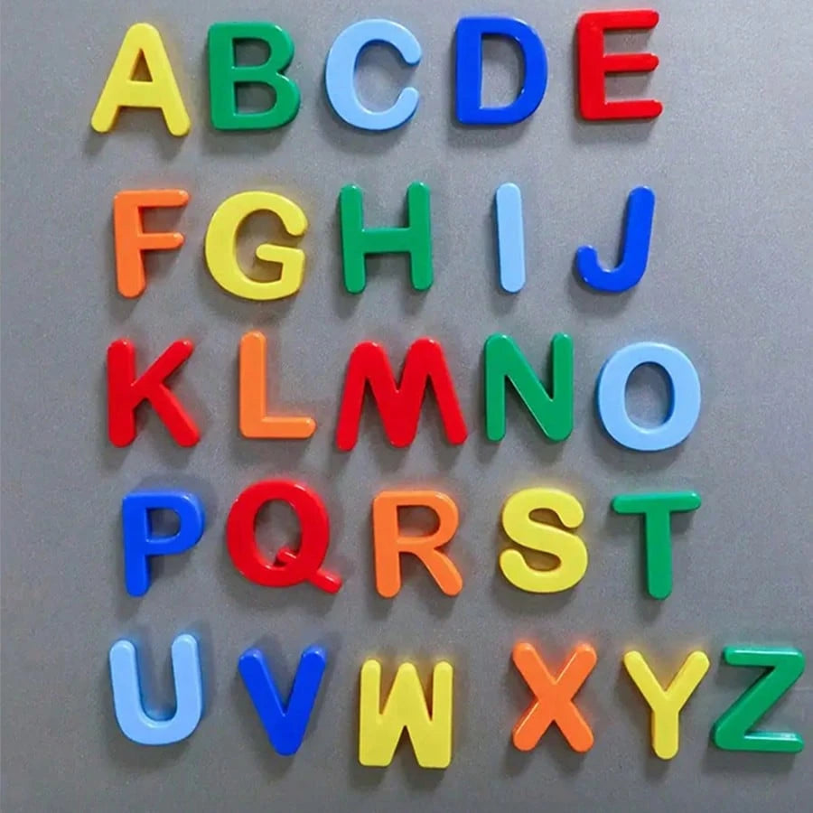 26pcs Magnetic Letter Spelling Toy Set- Ideal For Early Language Learning, Spelling And Teaching: Great For School Education And Home Learning Materials, Halloween, Christmas Gifts, Alphabet Fridge M