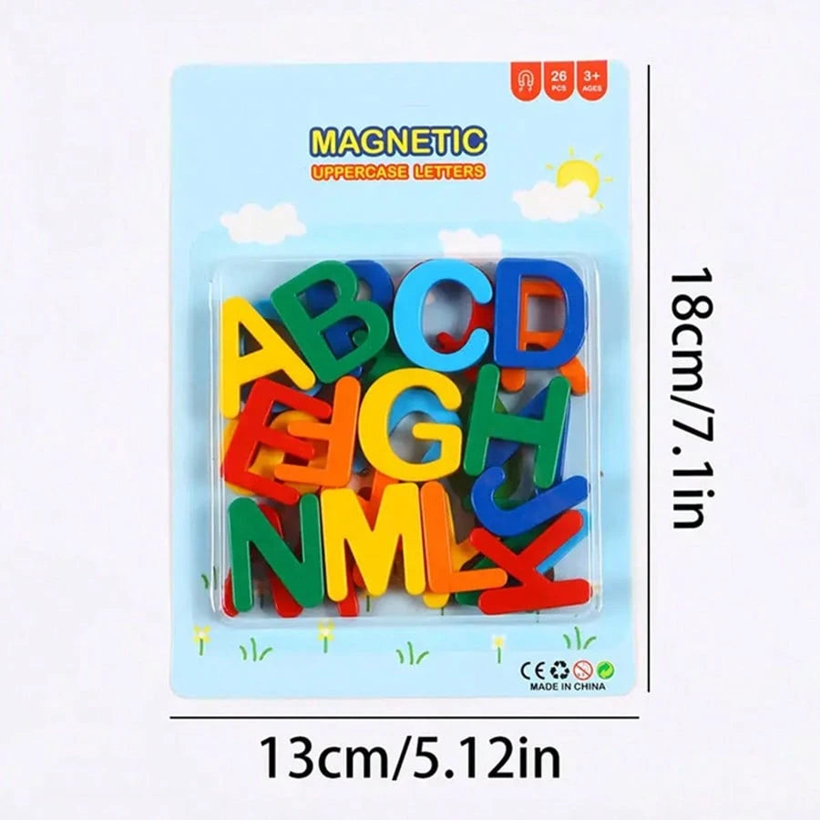 26pcs Magnetic Letter Spelling Toy Set- Ideal For Early Language Learning, Spelling And Teaching: Great For School Education And Home Learning Materials, Halloween, Christmas Gifts, Alphabet Fridge M