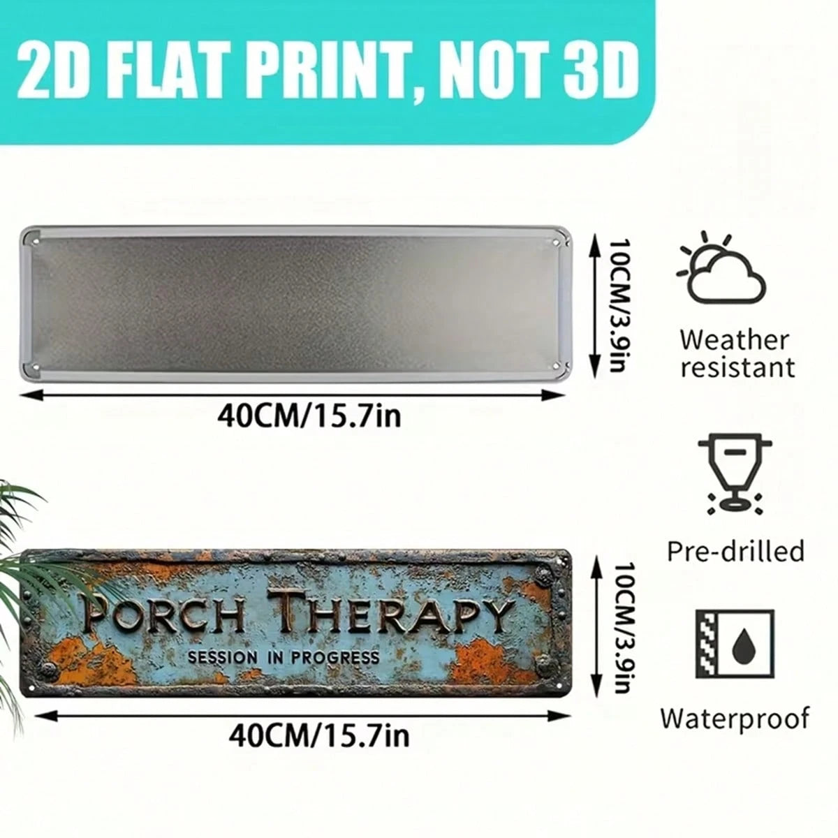 2D Flat 1pc 2D Flat Poster- 1pc 2D Flat Printed Aruba Pattern Decorative Plaque 6" X 12" Vintage Aluminum Beach Wall Decor Caribbean Art Sign Exclusive Gift For Island Vacationers Living Room Decor F