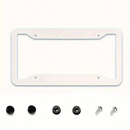 2D Flat, Aluminum Cute Cartoon Cat License Plate Frame, 12* 6inch Metal Car Decorative Frame, Suitable For Sedans/ SUVs/ Pickups/ Multi-Purpose Vehicles/ Light Passenger/ RVs, Multiple Cute Cat