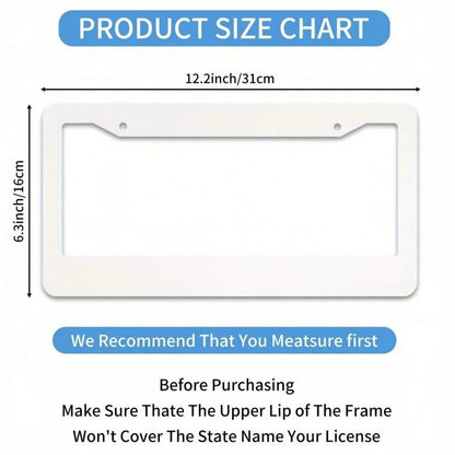 2D Flat, Aluminum Cute Cartoon Cat License Plate Frame, 12* 6inch Metal Car Decorative Frame, Suitable For Sedans/ SUVs/ Pickups/ Multi-Purpose Vehicles/ Light Passenger/ RVs, Multiple Cute Cat