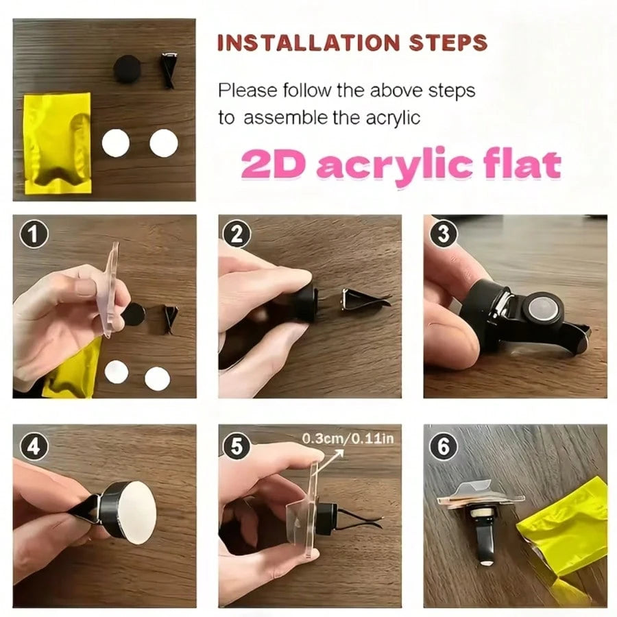 2D Flat Jesus Air Vent Clip Decor, "Fragrance-Free Source", With Double-Layer Odorless Sponge Pad, Acrylic Car Fragrance Diffuser, Can Add Your Own Scent, Car Accessories