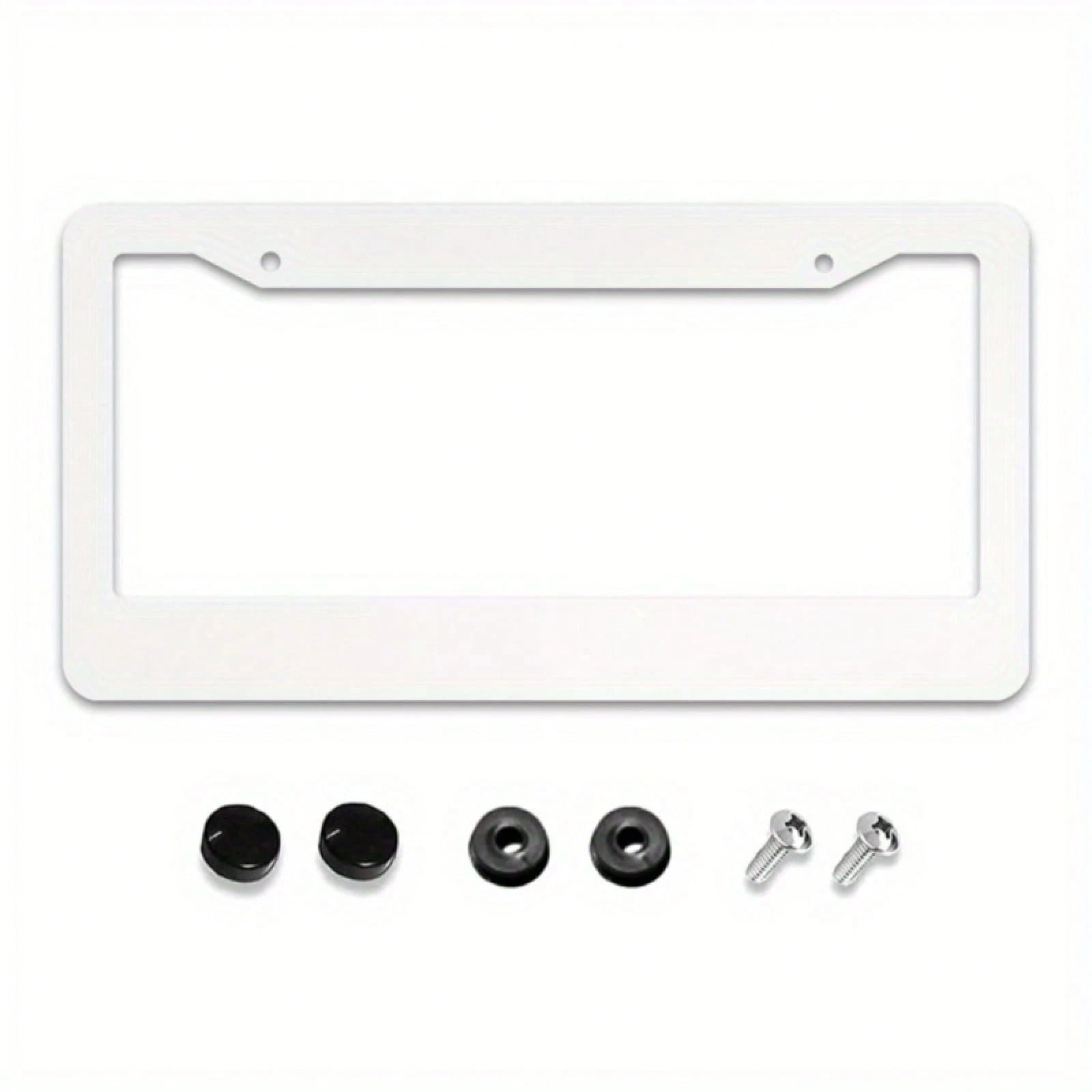 2D Flat Surface, 1 Piece, For Decoration Only, 2D Flat Surface, 1 Piece, For Decoration Only, Alien Space Graffiti Fun License Plate Frame, Car Accessory With Holes And Screws, Universal Aluminum Lice