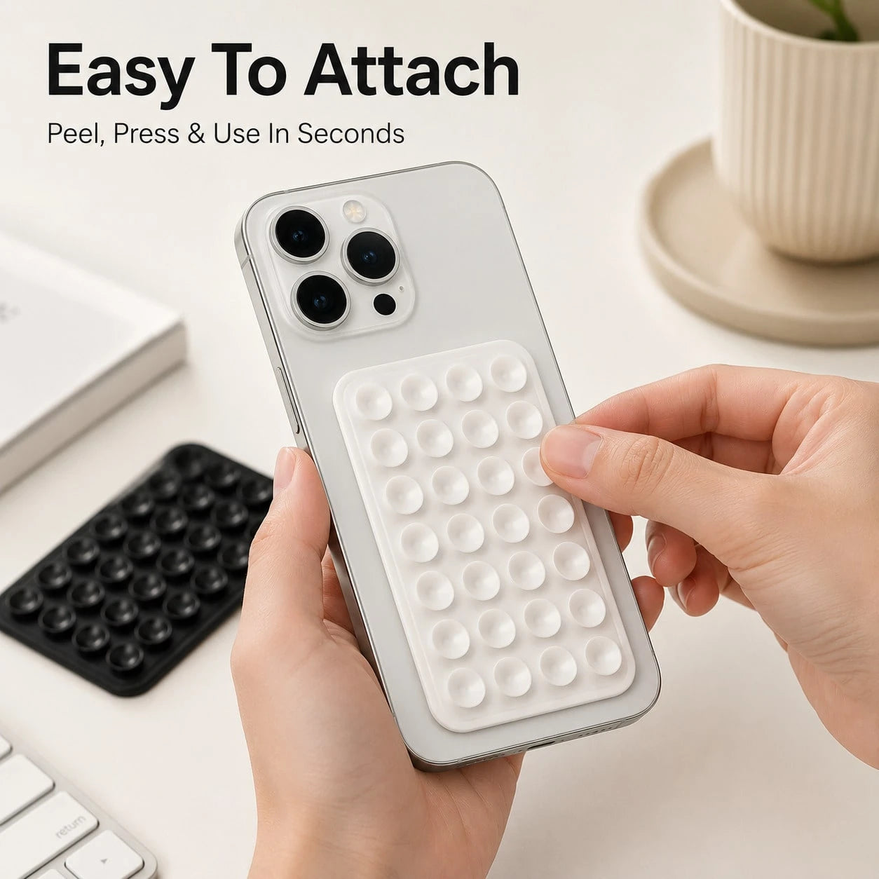 2pc Silicone Suction Cup Phone Case Holder, Transparent Silicone Suction Cup Phone Case Holder, Single-Sided Suction Cup, Adhesive Phone Stand, Phone Accessories, Suction Cup Phone Holder, Octobuddy