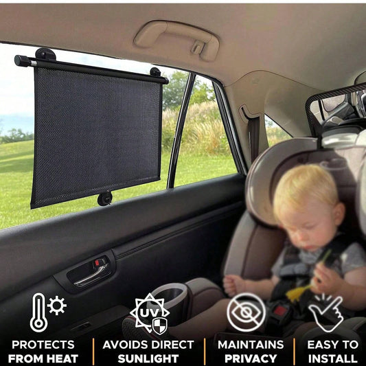 2pcs/1pc Retractable Car Sun Shade, Universal Polka Dot Design- 2 Packs: UV & Heat Blocking, Glare Reduction, Adjustable, A Must-Have For Holidays, Summer, Travel