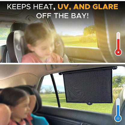 2pcs/1pc Retractable Car Sun Shade, Universal Polka Dot Design- 2 Packs: UV & Heat Blocking, Glare Reduction, Adjustable, A Must-Have For Holidays, Summer, Travel