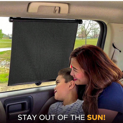 2pcs/1pc Retractable Car Sun Shade, Universal Polka Dot Design- 2 Packs: UV & Heat Blocking, Glare Reduction, Adjustable, A Must-Have For Holidays, Summer, Travel