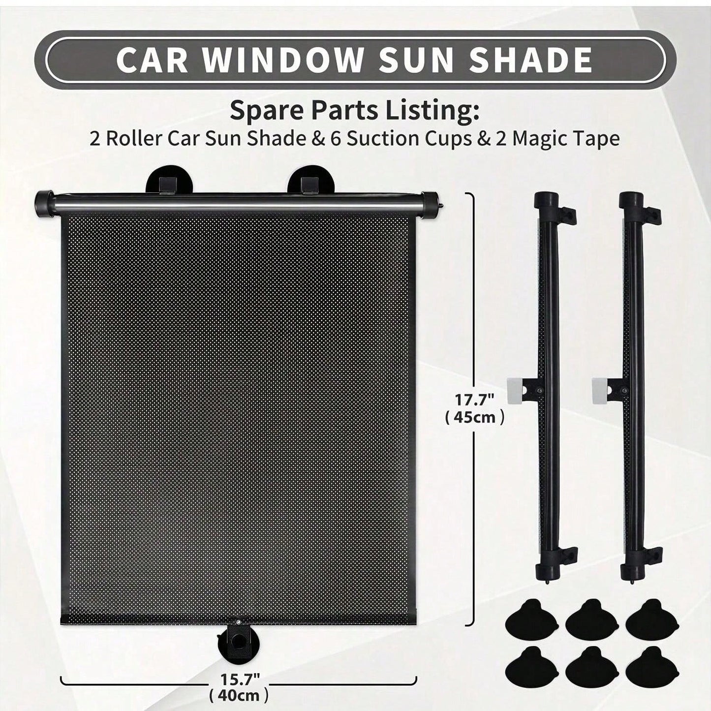 2pcs/1pc Retractable Car Sun Shade, Universal Polka Dot Design- 2 Packs: UV & Heat Blocking, Glare Reduction, Adjustable, A Must-Have For Holidays, Summer, Travel