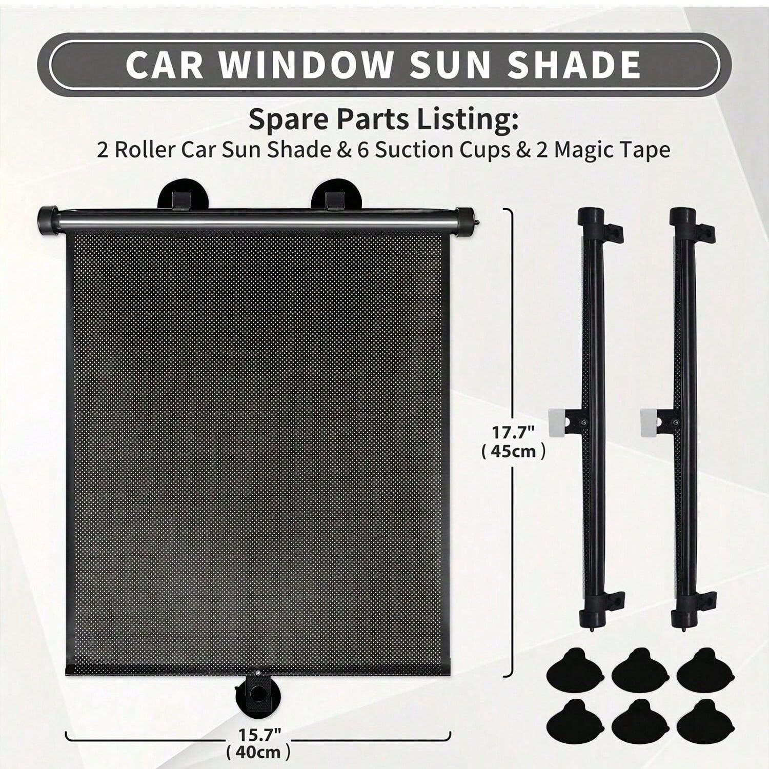 2pcs/1pc Retractable Car Sun Shade, Universal Polka Dot Design- 2 Packs: UV & Heat Blocking, Glare Reduction, Adjustable, A Must-Have For Holidays, Summer, Travel