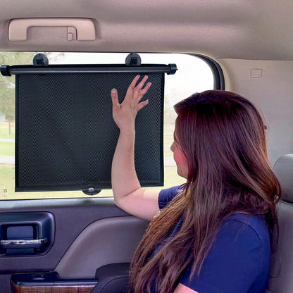 2pcs/1pc Retractable Car Sun Shade, Universal Polka Dot Design- 2 Packs: UV & Heat Blocking, Glare Reduction, Adjustable, A Must-Have For Holidays, Summer, Travel
