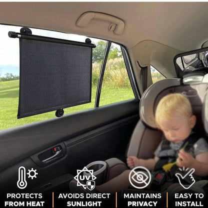 2pcs/1pc Retractable Car Sun Shade, Universal Polka Dot Design- 2 Packs: UV & Heat Blocking, Glare Reduction, Adjustable, A Must-Have For Holidays, Summer, Travel