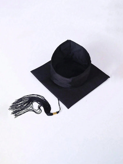 2pcs/1pc Tassel Graduation Cap Gown Set, Suitable For Students Graduation Season, Graduation Party, For Men And Women,Essential For Graduation Party