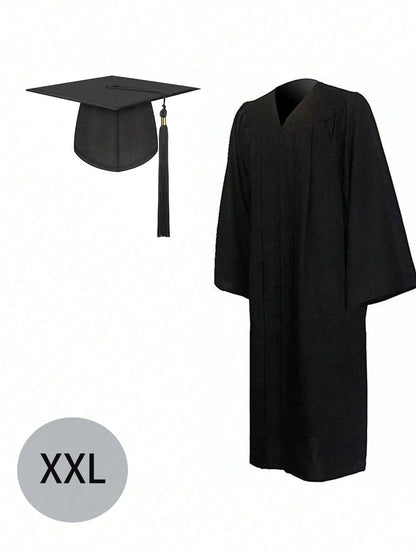 2pcs/1pc Tassel Graduation Cap Gown Set, Suitable For Students Graduation Season, Graduation Party, For Men And Women,Essential For Graduation Party