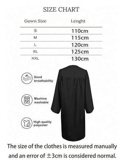 2pcs/1pc Tassel Graduation Cap Gown Set, Suitable For Students Graduation Season, Graduation Party, For Men And Women,Essential For Graduation Party