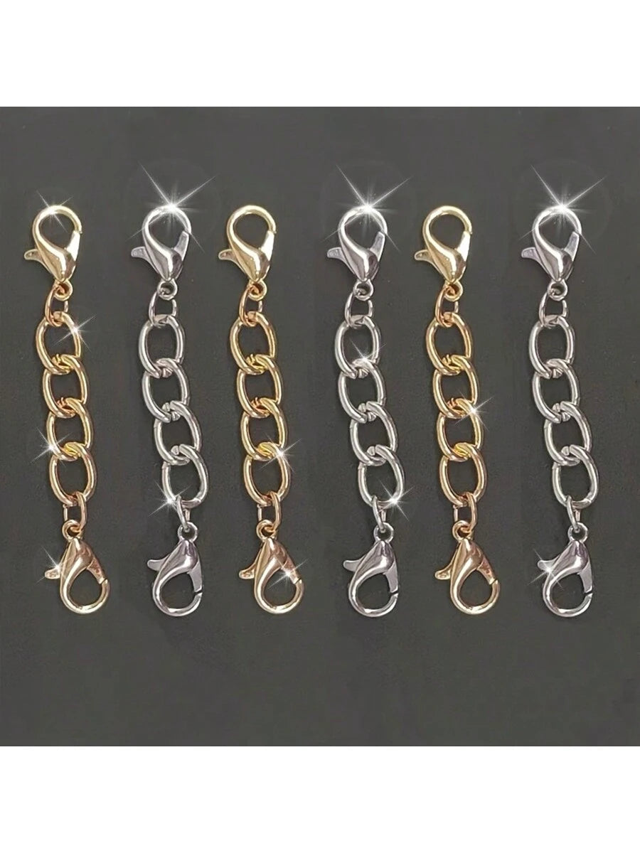 2pcs/4pcs Double Head Chain Lobster Clasp Necklace And Bracelet Jewelry Making Essentials- Premium Quality, Easy To Use, Corrosion-Resistant- Perfect For DIY Jewelry Creations