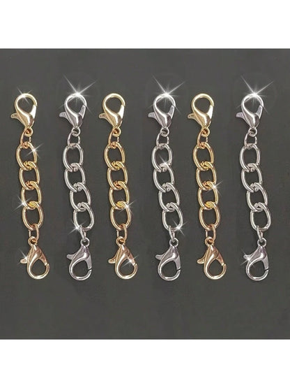 2pcs/4pcs Double Head Chain Lobster Clasp Necklace And Bracelet Jewelry Making Essentials- Premium Quality, Easy To Use, Corrosion-Resistant- Perfect For DIY Jewelry Creations