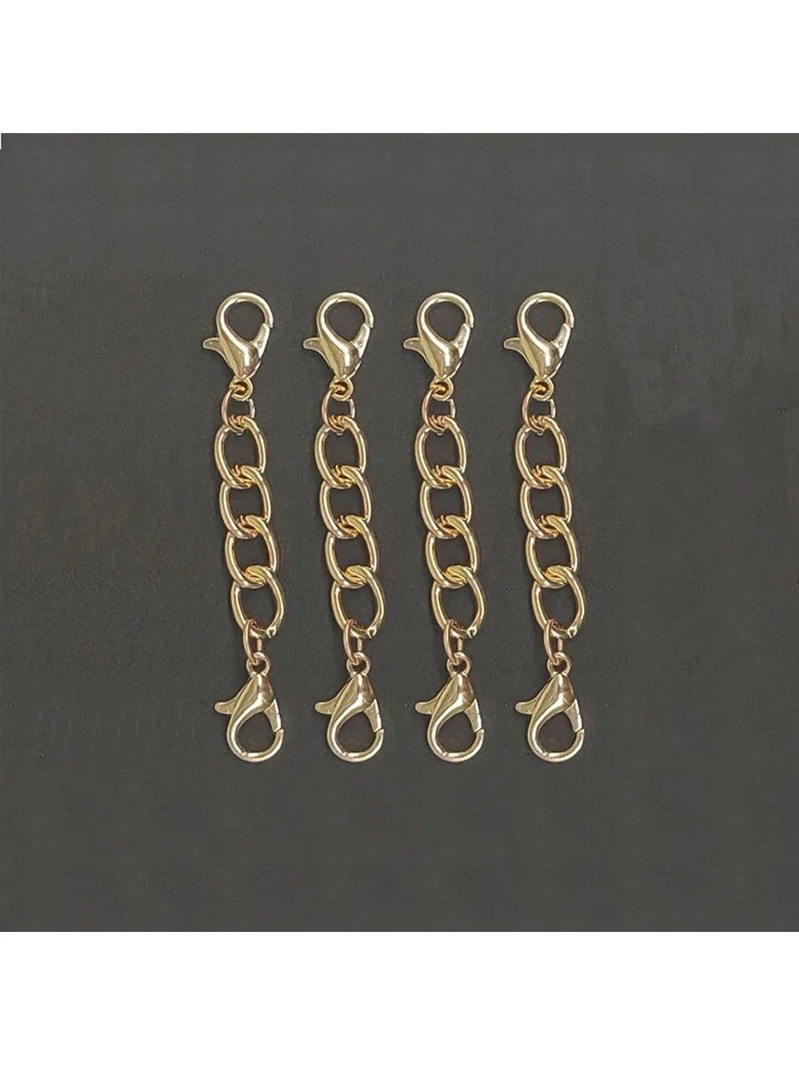 2pcs/4pcs Double Head Chain Lobster Clasp Necklace And Bracelet Jewelry Making Essentials- Premium Quality, Easy To Use, Corrosion-Resistant- Perfect For DIY Jewelry Creations