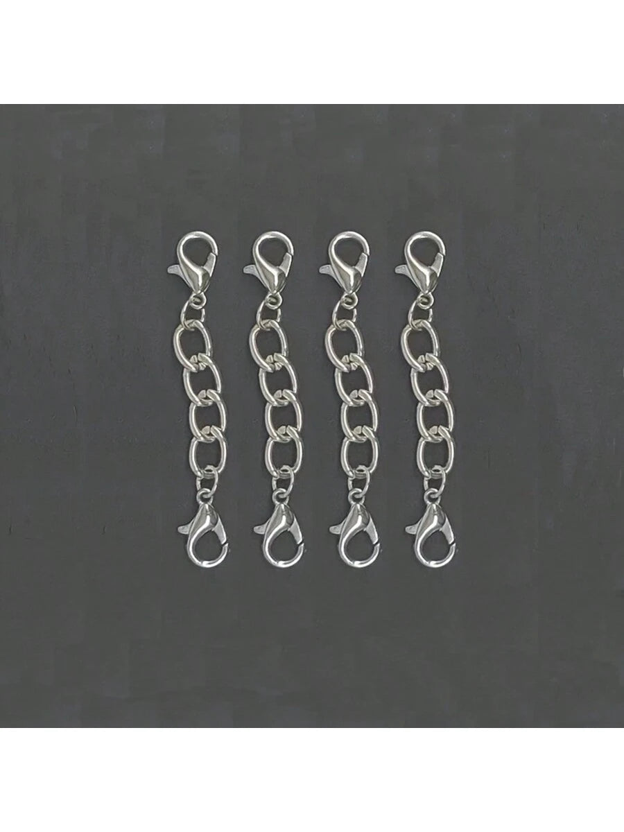 2pcs/4pcs Double Head Chain Lobster Clasp Necklace And Bracelet Jewelry Making Essentials- Premium Quality, Easy To Use, Corrosion-Resistant- Perfect For DIY Jewelry Creations
