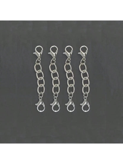 2pcs/4pcs Double Head Chain Lobster Clasp Necklace And Bracelet Jewelry Making Essentials- Premium Quality, Easy To Use, Corrosion-Resistant- Perfect For DIY Jewelry Creations